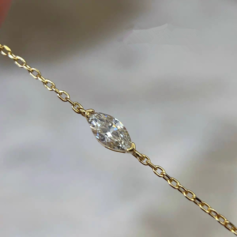 Brățară din argint 925 cu diamante montate, formă romb, Tao Silver, stil feminin pastoral