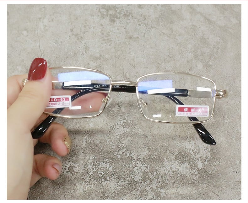 Olvasószemüveg gyanta lencsékkel és kékfény elleni bevonattal, teljes keret, négyszögletes formájú