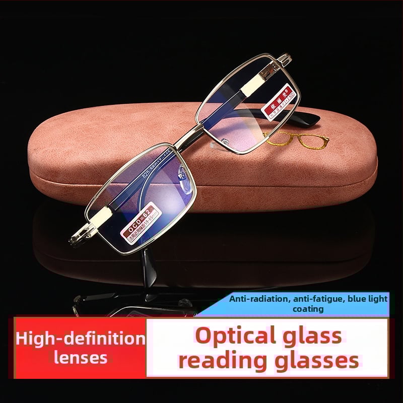 Olvasószemüveg gyanta lencsékkel és kékfény elleni bevonattal, teljes keret, négyszögletes formájú