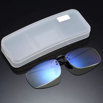 Olvasó szemüveg klipsz, flip-up, keret nélküli, négyszögletes stílus, anti-kék fény lencsék, könnyen hordozható és kényelmes körkörös arcúak számára