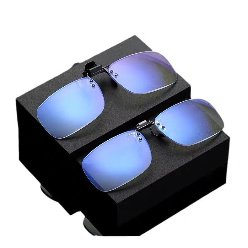 Olvasó szemüveg klipsz, flip-up, keret nélküli, négyszögletes stílus, anti-kék fény lencsék, könnyen hordozható és kényelmes körkörös arcúak számára