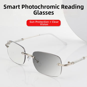 Olvasó szemüveg – keret nélküli, ultrakönnyű, lencsék gyantából, kékfény elleni védelem, nagy felbontású