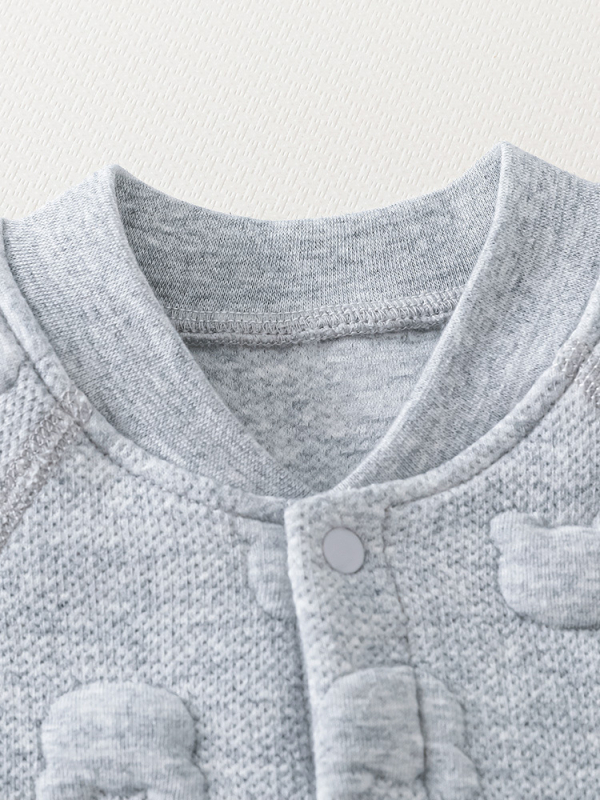 Bejbi pamuk romper s dugim rukavima, unisex, zatvaranje jednim gumbom, 100% pamuk, za novorođenčad 0–1 godina, do 80 cm