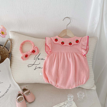 Baby jumpsuit od 100% pamuka, bez rukava, za novorođenčice, ljeto