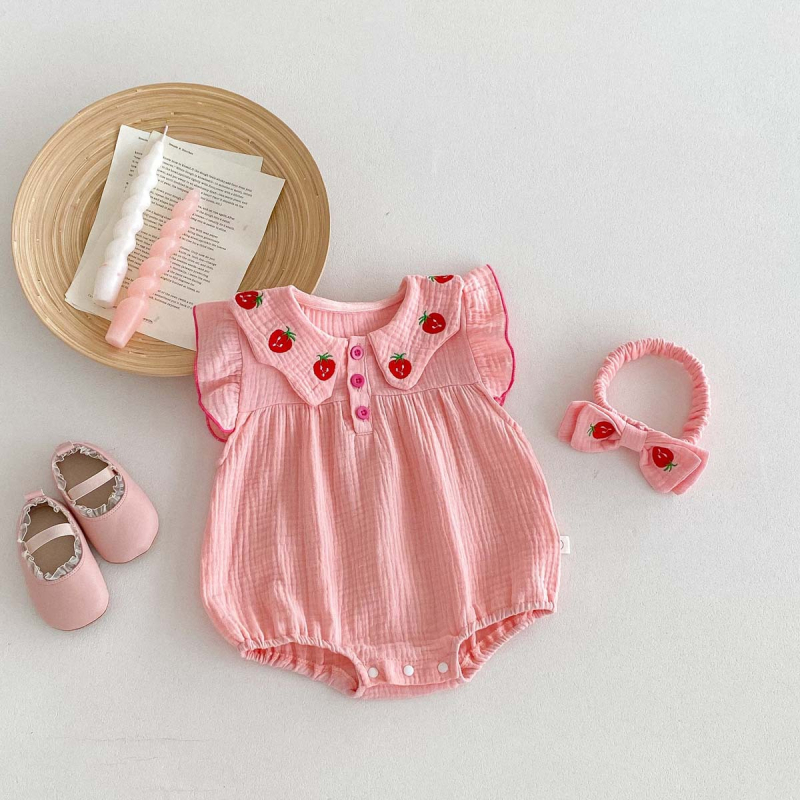 Baby jumpsuit od 100% pamuka, bez rukava, za novorođenčice, ljeto