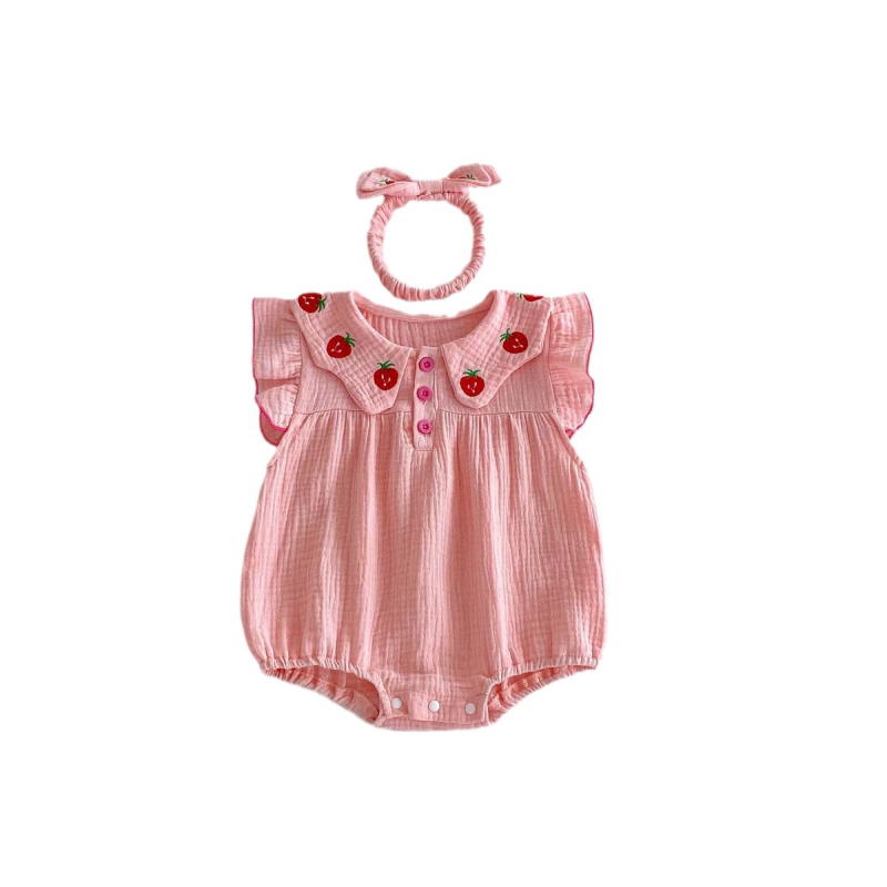 Baby jumpsuit od 100% pamuka, bez rukava, za novorođenčice, ljeto
