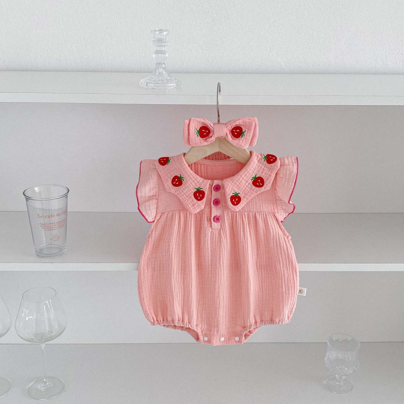 Baby jumpsuit od 100% pamuka, bez rukava, za novorođenčice, ljeto