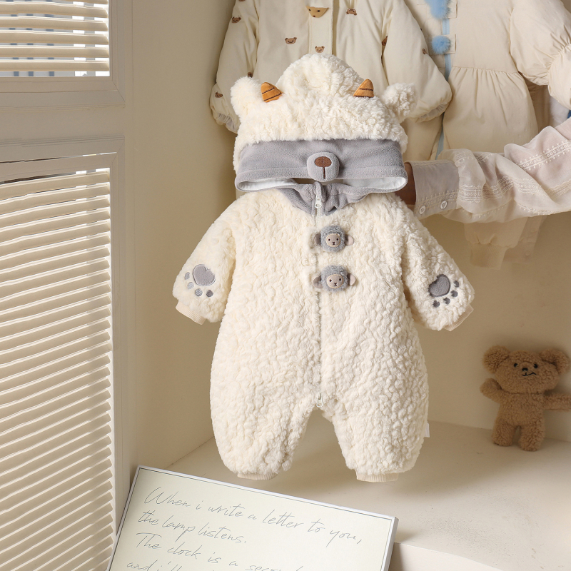 Zimski jednodijelni kombinezon s kapuljom, s motivom medvjeda, od poliestera, unisex