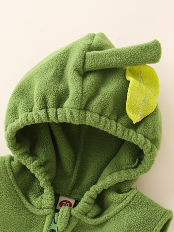 Dječji onesie s kapuljačom i zatvaračem na zip, polarni fleece, 95% poliester, za novorođenčad 0–1 godina