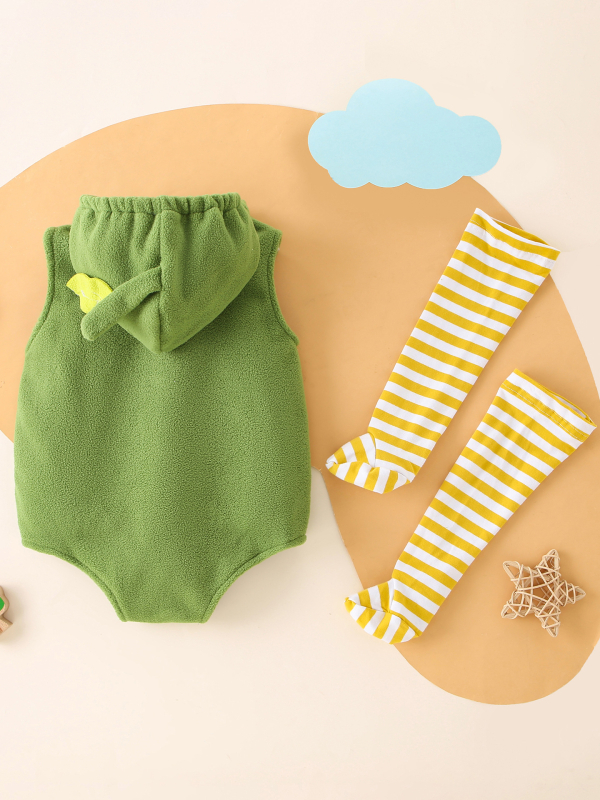 Dječji onesie s kapuljačom i zatvaračem na zip, polarni fleece, 95% poliester, za novorođenčad 0–1 godina