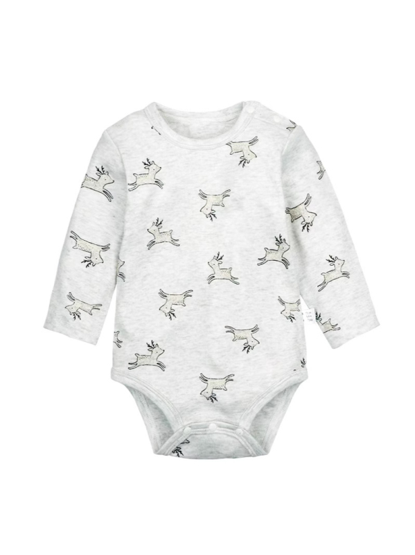 Dječji romper s otvorenim ramenima, 100% pamuk, dugi rukavi, pulover, unisex