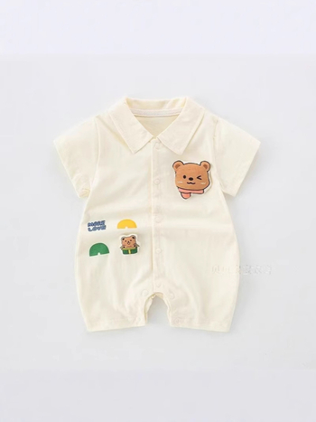 Bebin ljetni romper s kratkim rukavima, unisex, tanak pamuk, 91-95% pamuka (62587)