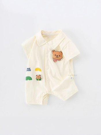 Bebin ljetni romper s kratkim rukavima, unisex, tanak pamuk, 91-95% pamuka (62587)