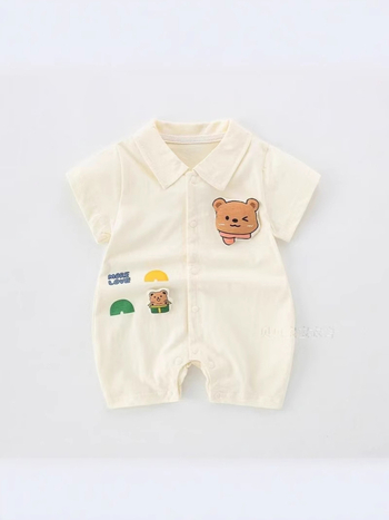 Bebin ljetni romper s kratkim rukavima, unisex, tanak pamuk, 91-95% pamuka (62587)