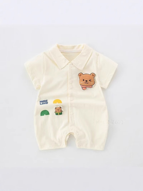 Bebin ljetni romper s kratkim rukavima, unisex, tanak pamuk, 91-95% pamuka (62587)