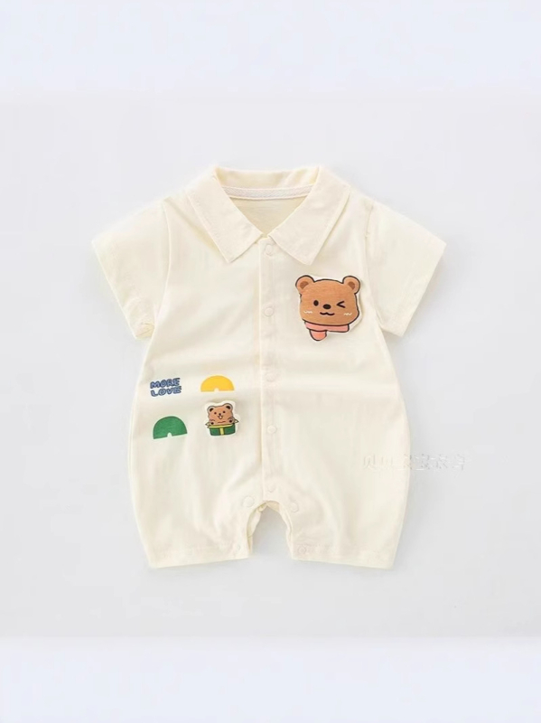 Bebin ljetni romper s kratkim rukavima, unisex, tanak pamuk, 91-95% pamuka (62587)