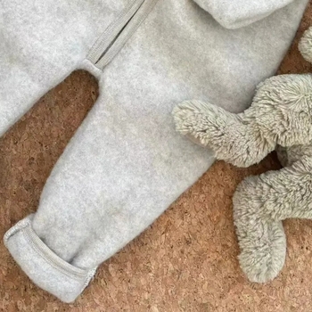 Bebin kombinezon s kapuljačom od flekisa za puzanje, korejski stil, debeli, dugi rukavi, regenerirana vlakna celuloze 96–100%