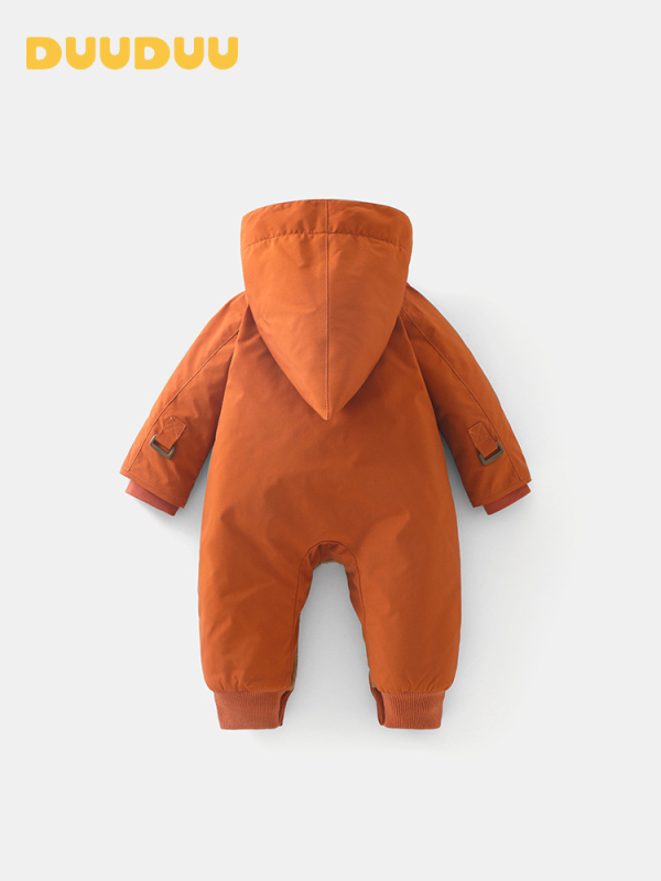 Duuduu Debeli Kombinezon za Novorođenčad, Jednodelni, Dugi Rukavi, Zip, Odvojiva Kapuljača, Zima i Jesen, Unisex