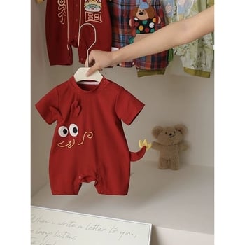 Bejbi pamučni ljetni kombinezon, novorođenče, unisex, kratki rukavi, tanko tkivo