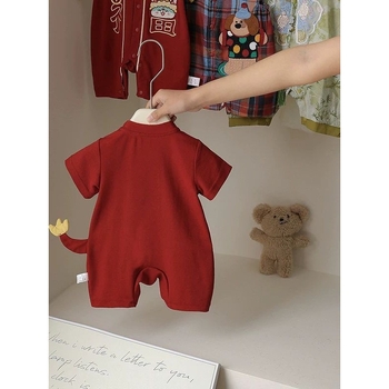 Bejbi pamučni ljetni kombinezon, novorođenče, unisex, kratki rukavi, tanko tkivo