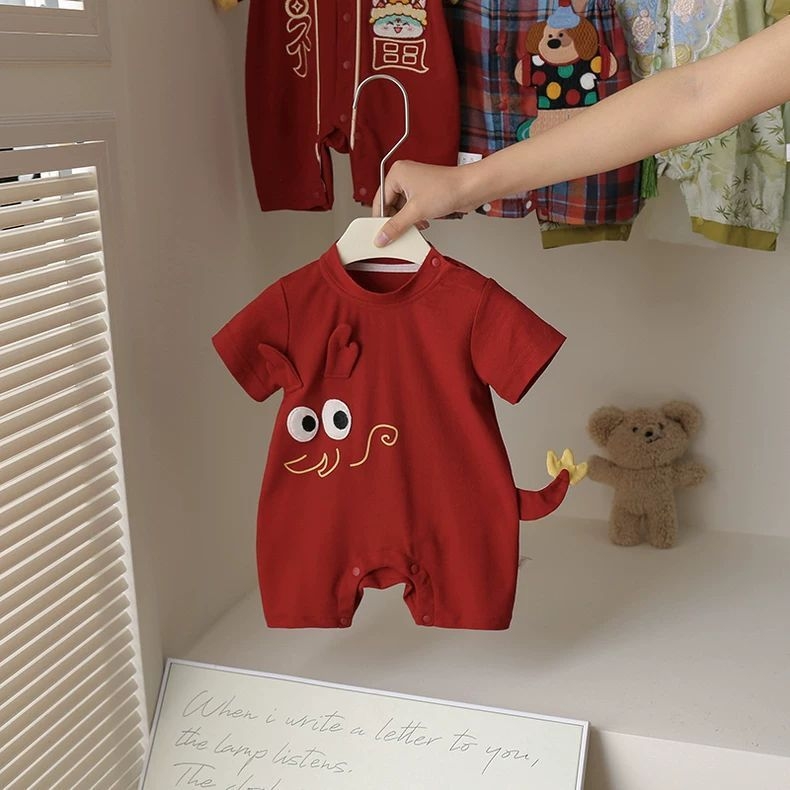Bejbi pamučni ljetni kombinezon, novorođenče, unisex, kratki rukavi, tanko tkivo