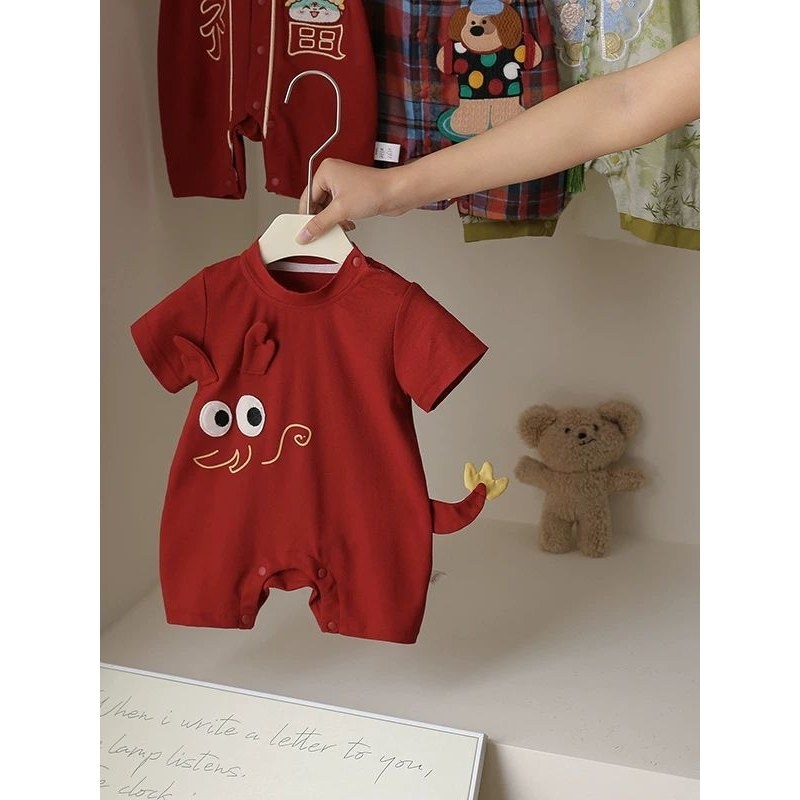 Bejbi pamučni ljetni kombinezon, novorođenče, unisex, kratki rukavi, tanko tkivo