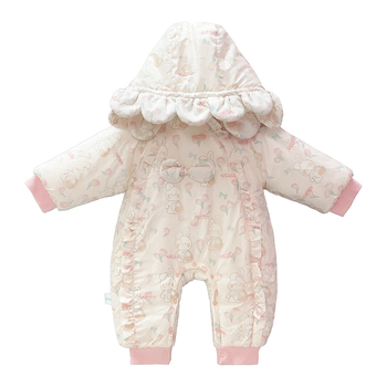 Zimski jednodijelni kombinezon za novorođenče s kapuljačom, flis podstava, debela izolacija, 100% poliester, za novorođenčad do 12 mjeseci