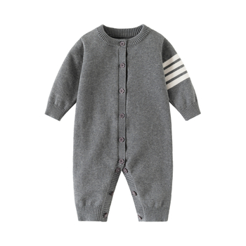 Bejbi romper, s dugim rukavima, od pletene pamuka, bez kapulje, jesensko-zimsko