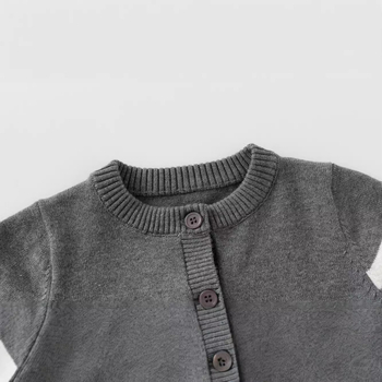 Bejbi romper, s dugim rukavima, od pletene pamuka, bez kapulje, jesensko-zimsko