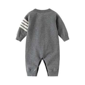 Bejbi romper, s dugim rukavima, od pletene pamuka, bez kapulje, jesensko-zimsko