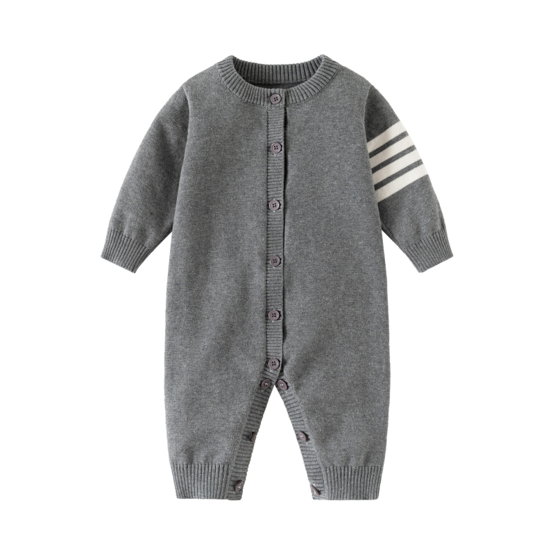 Bejbi romper, s dugim rukavima, od pletene pamuka, bez kapulje, jesensko-zimsko