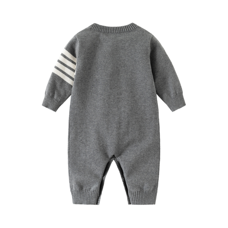 Bejbi romper, s dugim rukavima, od pletene pamuka, bez kapulje, jesensko-zimsko