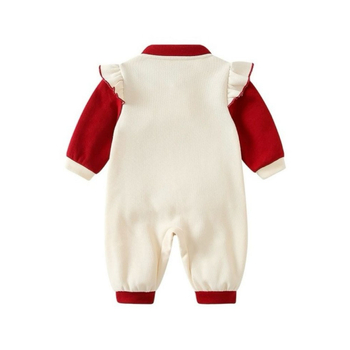 Novorođenčki pamučni kombinezon, unisex, kratki rukavi, kineski stil, proljeće 2025