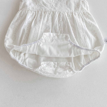 Pamukasti ljetni romper za bebe, bez rukava, za uzrast 1–3 godine, za djevojčice, korejski stil, s dvostrukim zatvaranjem