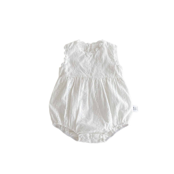 Pamukasti ljetni romper za bebe, bez rukava, za uzrast 1–3 godine, za djevojčice, korejski stil, s dvostrukim zatvaranjem