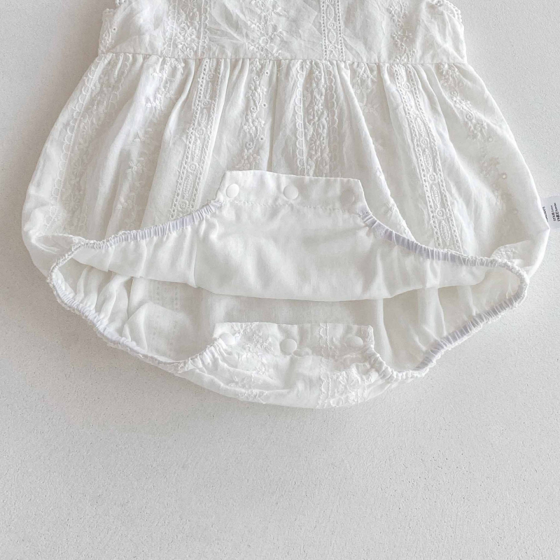 Pamukasti ljetni romper za bebe, bez rukava, za uzrast 1–3 godine, za djevojčice, korejski stil, s dvostrukim zatvaranjem