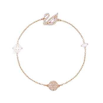 Brățară cu motiv lebădă, cupru, închidere magnetică invizibilă, cu diamante, pentru femei