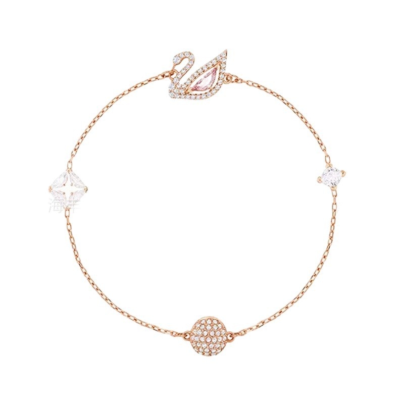 Brățară cu motiv lebădă, cupru, închidere magnetică invizibilă, cu diamante, pentru femei