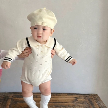 Dječji pleteni džemper s proreznim dizajnom, proljetno-jesenski stil, dugi rukav, za bebe i malu djecu