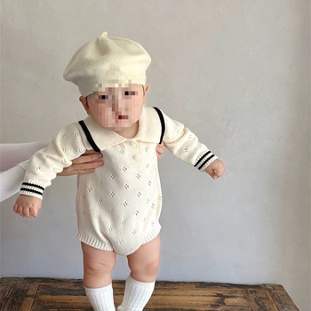 Dječji pleteni džemper s proreznim dizajnom, proljetno-jesenski stil, dugi rukav, za bebe i malu djecu
