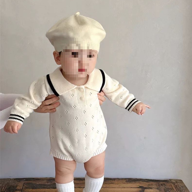 Dječji pleteni džemper s proreznim dizajnom, proljetno-jesenski stil, dugi rukav, za bebe i malu djecu