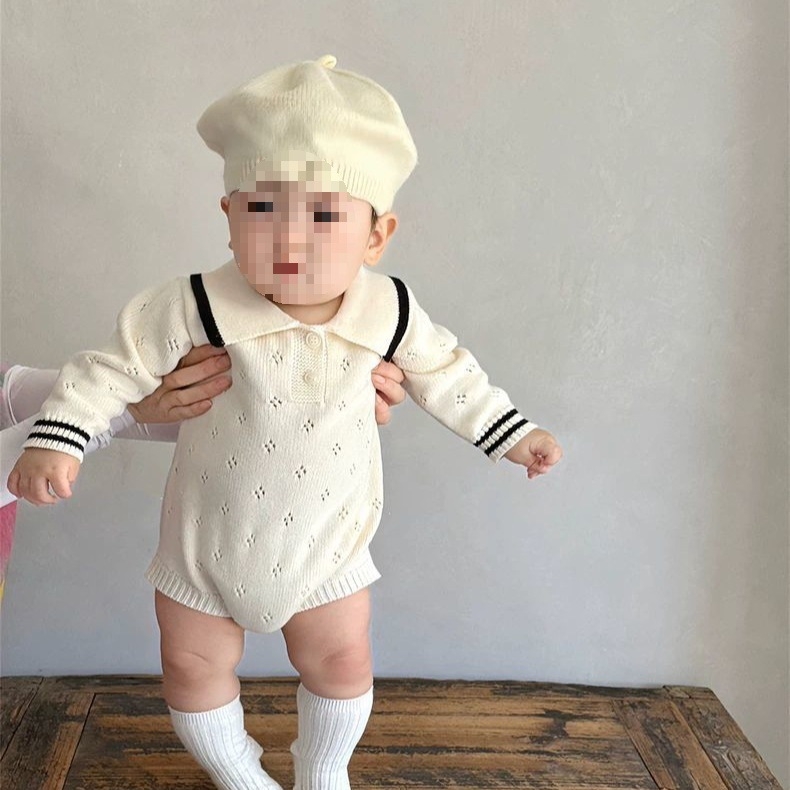 Dječji pleteni džemper s proreznim dizajnom, proljetno-jesenski stil, dugi rukav, za bebe i malu djecu