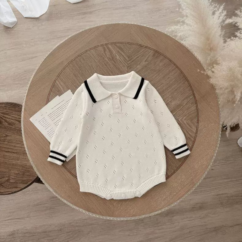 Dječji pleteni džemper s proreznim dizajnom, proljetno-jesenski stil, dugi rukav, za bebe i malu djecu
