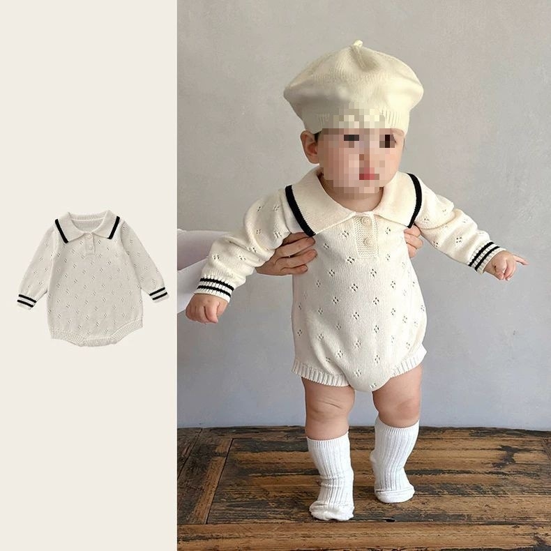 Dječji pleteni džemper s proreznim dizajnom, proljetno-jesenski stil, dugi rukav, za bebe i malu djecu