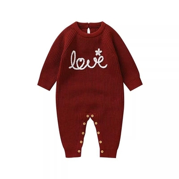 Pleteni bebi kombinezon za jesen-zimu, dugi rukavi, pulover stil, najlon smjesa 35%, za bebe i malu djecu (1–3 godine)