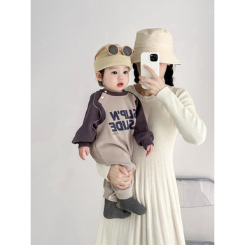 Salopetă din Corduroy pentru nou-născute, căptușită cu fleece, mâneci lungi, pentru fete