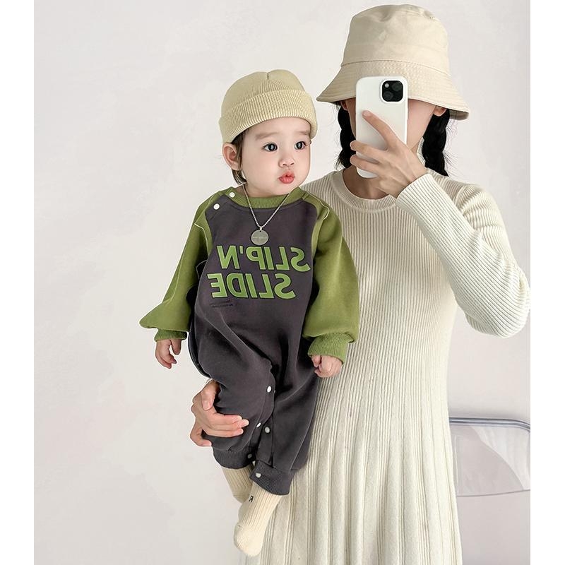 Salopetă din Corduroy pentru nou-născute, căptușită cu fleece, mâneci lungi, pentru fete