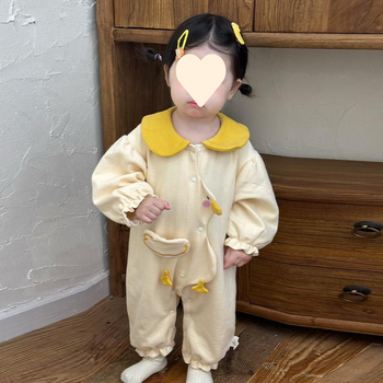 Romp corduroy pentru nou-născuți, mâneci lungi, design pentru târâre, material ușor, primăvara 2025