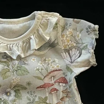 Romper za bebu s floralnim uzorkom, korejskog stila, 100% pamuk, kratki rukavi, odvojiva kapuljača, za novorođenčad 0–12 mjeseci, zatvaranje jednim redom gumba