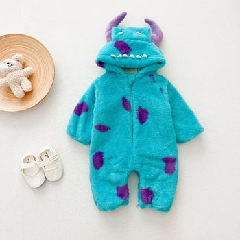 Beba dinosaurus kombinezon s kapuljom, dugi rukavi, 100% akril, zip, za bebe i djecu od 1 do 3 godine